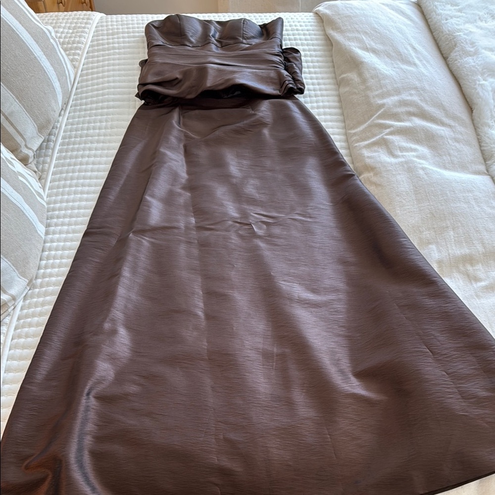 Bill Lefkoff  Chocolate Strapless Gown